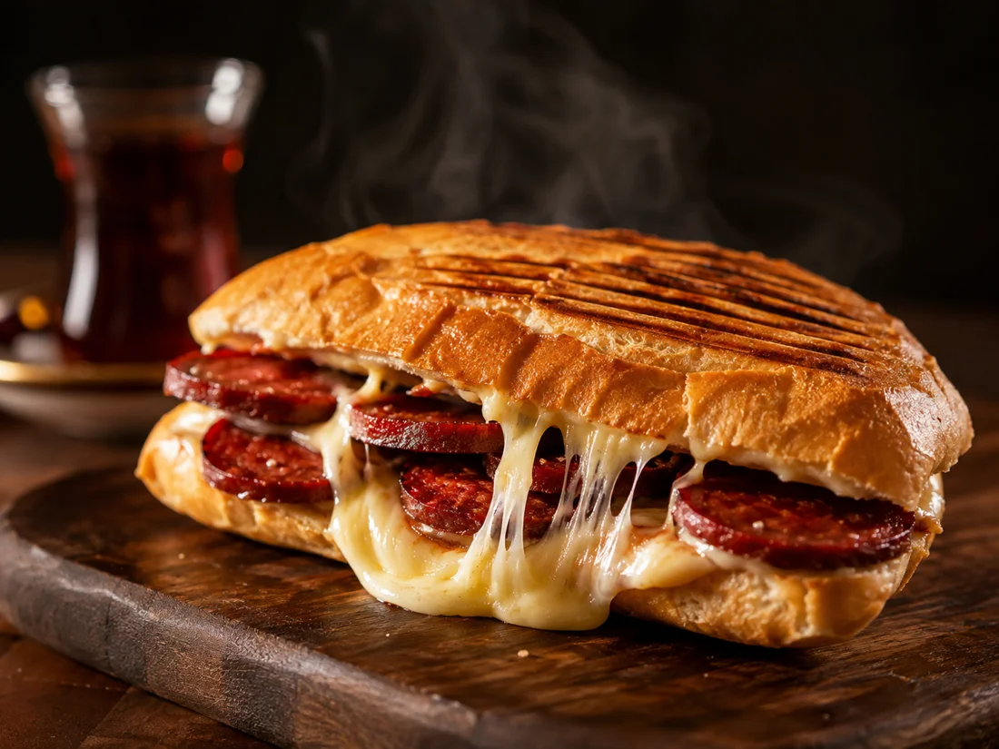 Dana Sucuklu Yarım Ekmek Tost